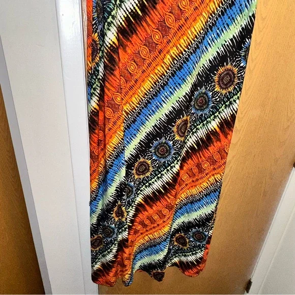 Chico’s Multicolor Sunburst Rainbow Sleeveless Maxi Dress | Size XL - Picture 9 of 9